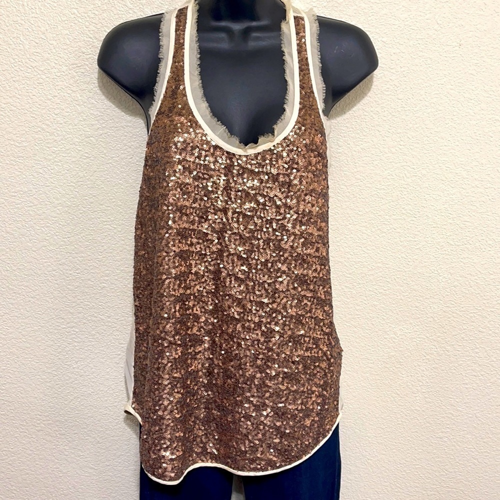 Wilfred 100% SILK Copper Cream Tone Tank Top